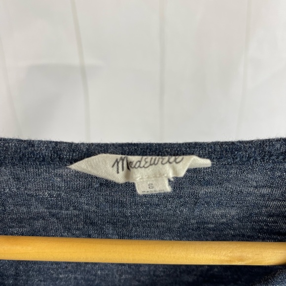 Madewell Blue V Neck Long Sleeve Tee Size S - Picture 4 of 5